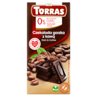 TORRAS Czekolada gorzka z kawą bez dodatku cukru bezglutenowa 75g