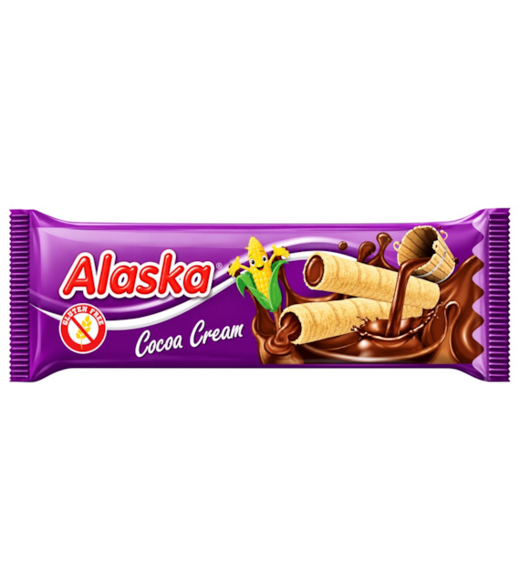 ALASKA Rurki kukurydziane z kremem kakaowym bezglutenowe 18g