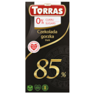 TORRAS Czekolada gorzka 85% kakao bez dodatku cukru bezglutenowa 75g
