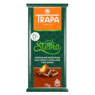 TRAPA Stevia Czekolada mleczna z orzechami laskowymi bez dodatku cukru bezglutenowa 75g