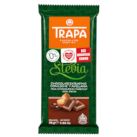 TRAPA Stevia Czekolada mleczna z orzechami laskowymi bez dodatku cukru bezglutenowa 75g