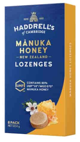 Pastylki do ssania Miód Manuka UMF16+ MGO570+ 8 sztuk (22,4g) HADDRELL'S OF CAMBRIDGE
