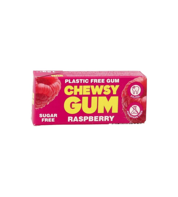 CHEWSY Gumy do żucia o smaku malinowym z ksylitolem 15g (10 gum)